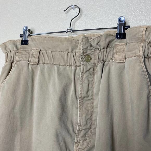 Mother The Yoyo Ruffle Greaser Ankle Tan Khaki Pants Paper Bag Waist Size 34 - Picture 5 of 16
